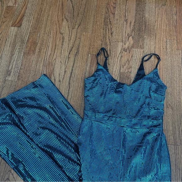 Lulu’s Blue Sequin Jumpsuit - Picture 7 of 12